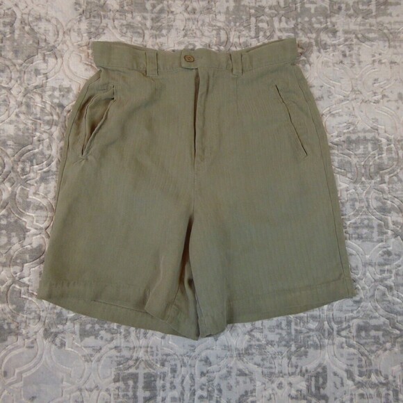 Tommy Bahama Shorts Womens 4 Beige 100% Silk Pleated High Waisted Pockets - Picture 1 of 7